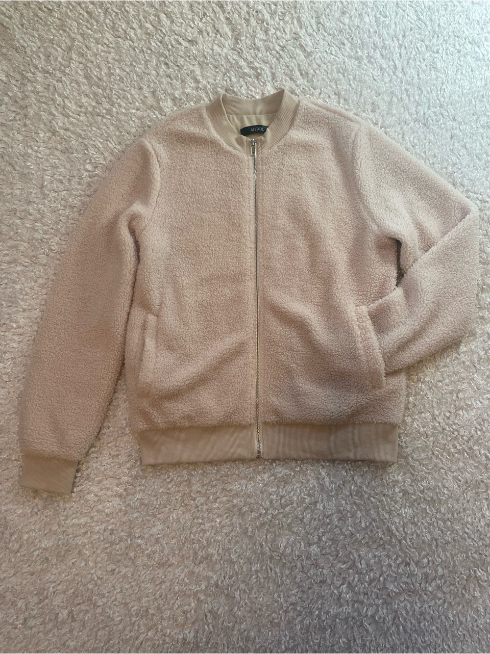 Cream Sherpa Bomber Jacket